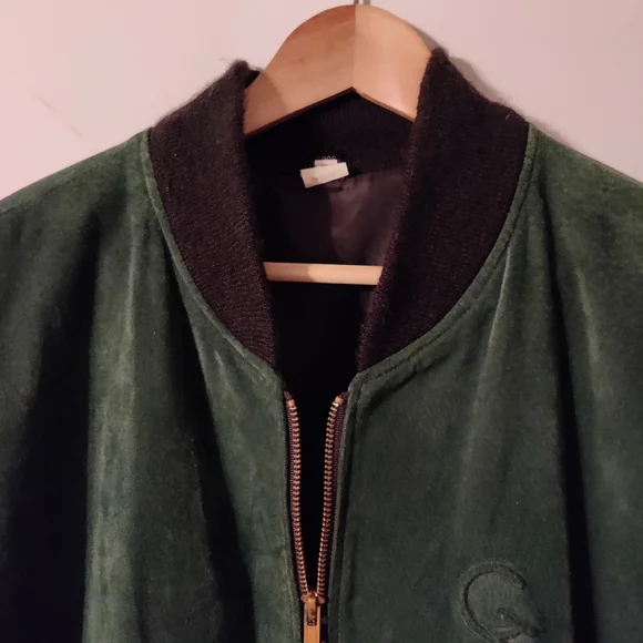 Vintage George Strait 80's Country Suede Leather Letterman Bomber Jacket Unisex - Picture 7 of 16